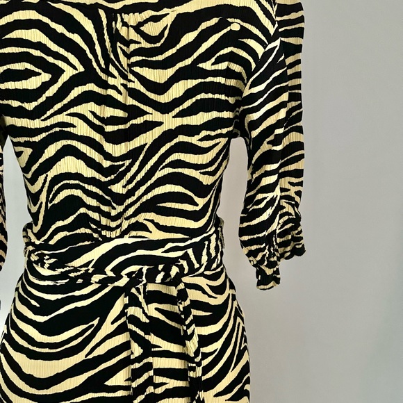 FAITHFULL THE BRAND - RAFA MIDI DRESS AMAIA ZEBRA PRINT PALE YELLOW SIZE 4 NWOT - Picture 12 of 12